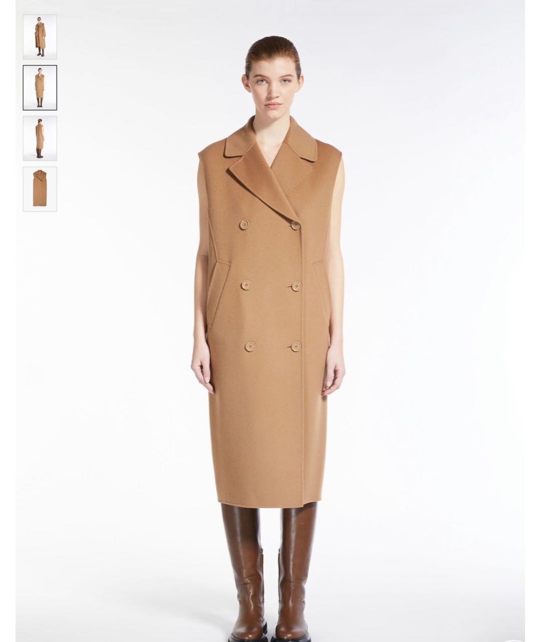 MAX MARA Коричневый шерстяной жилет, фото 2
