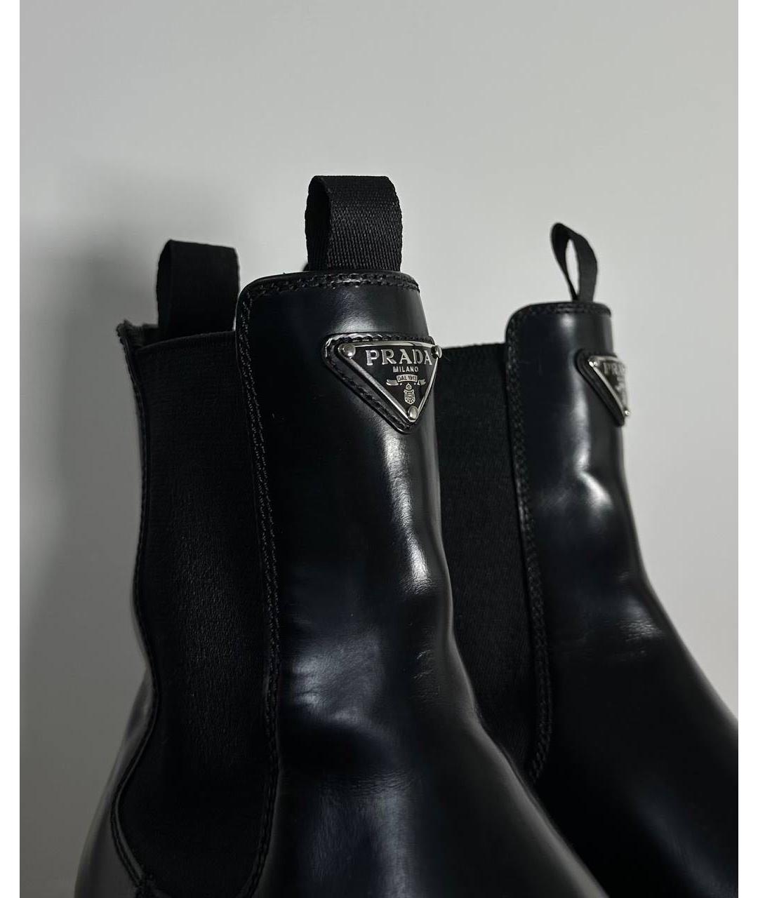 PRADA Черные кожаные высокие ботинки, фото 7