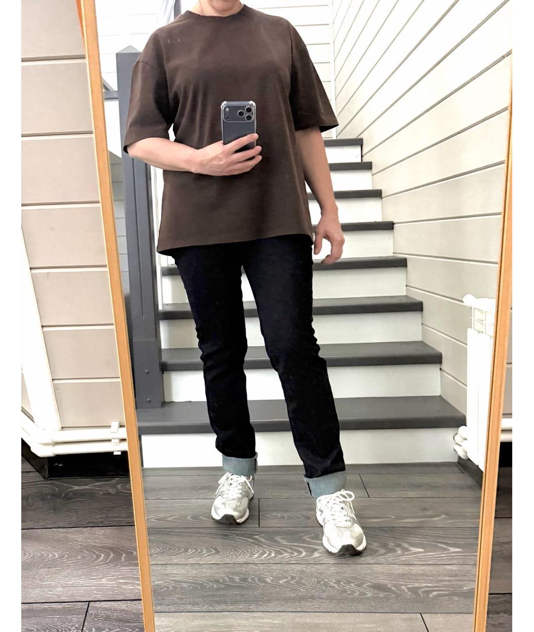EMPORIO ARMANI Темно-синие хлопко-эластановые джинсы слим, фото 2