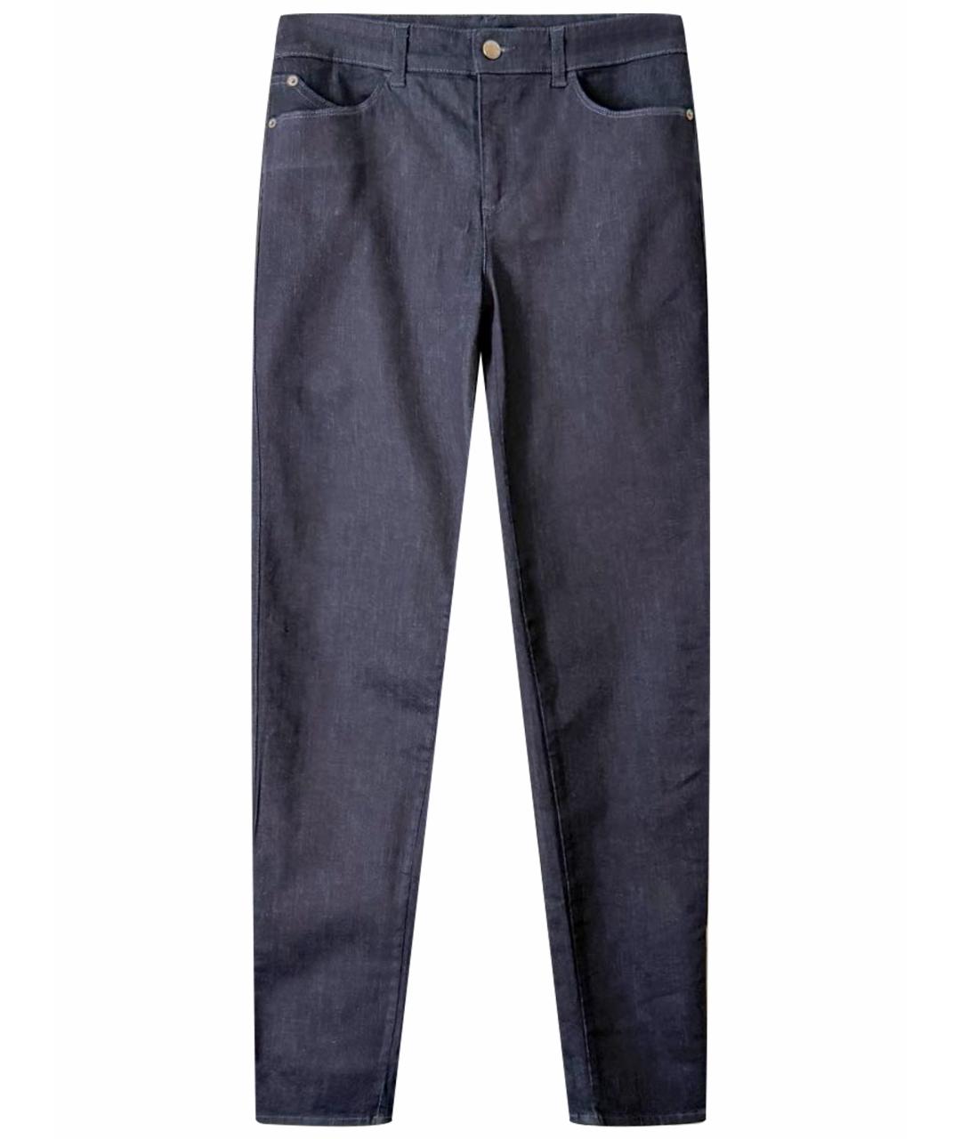 EMPORIO ARMANI Темно-синие хлопко-эластановые джинсы слим, фото 1