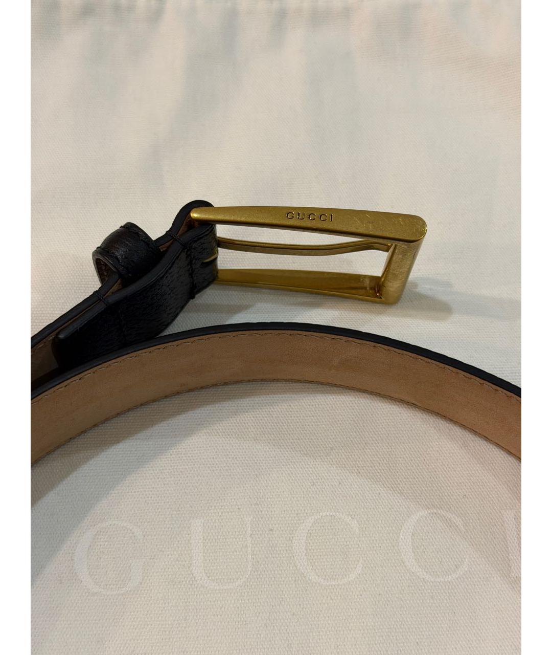GUCCI Черный кожаный ремень, фото 2