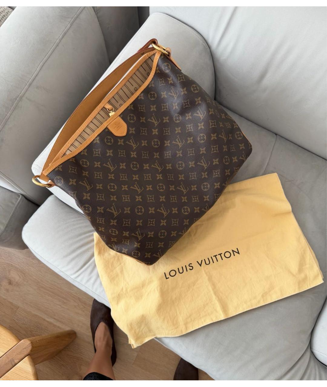 LOUIS VUITTON Коричневая сумка тоут из канвы, фото 2
