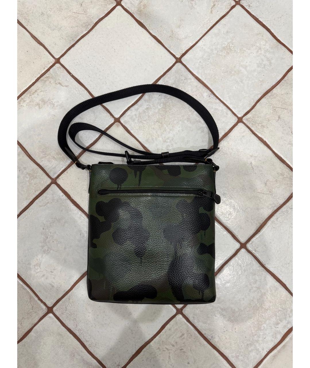 COACH Хаки сумка на плечо из канвы, фото 4
