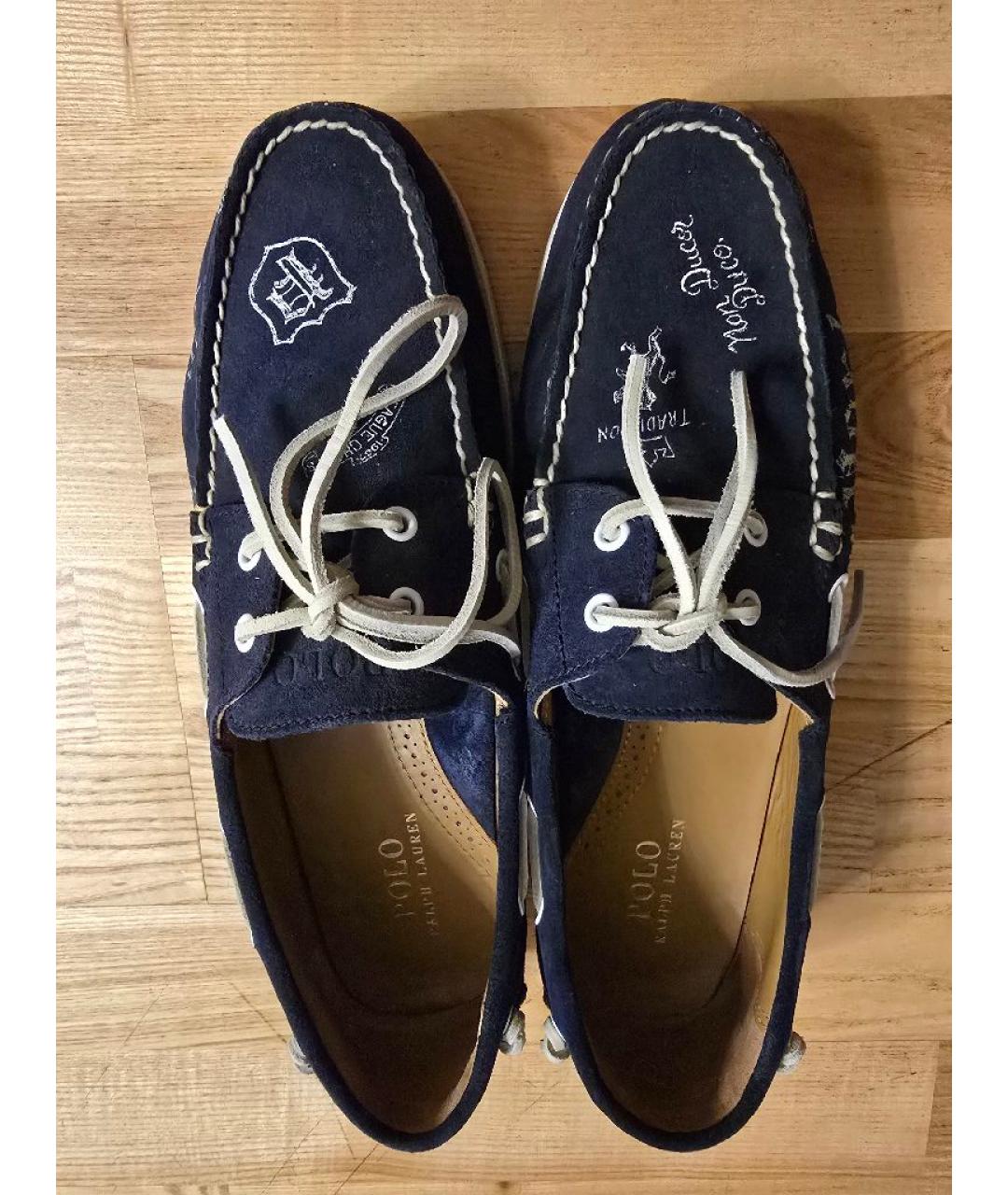 POLO RALPH LAUREN Темно-синие замшевые мокасины, фото 3