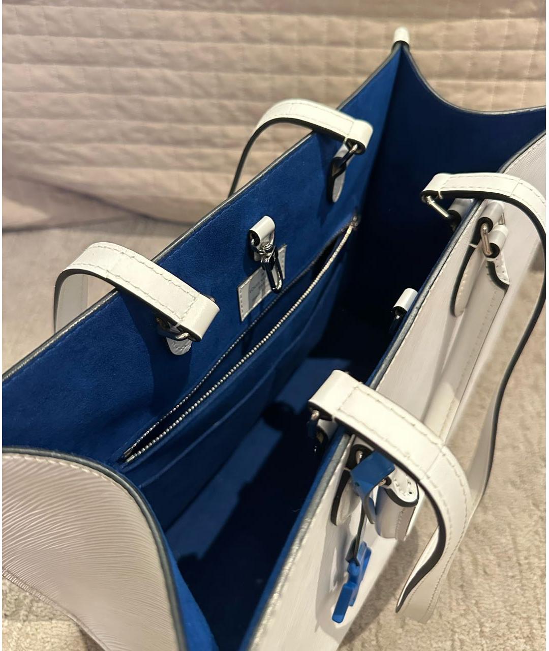 LOUIS VUITTON Белая кожаная сумка тоут, фото 4