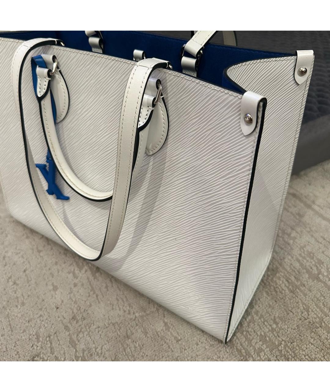LOUIS VUITTON Белая кожаная сумка тоут, фото 5
