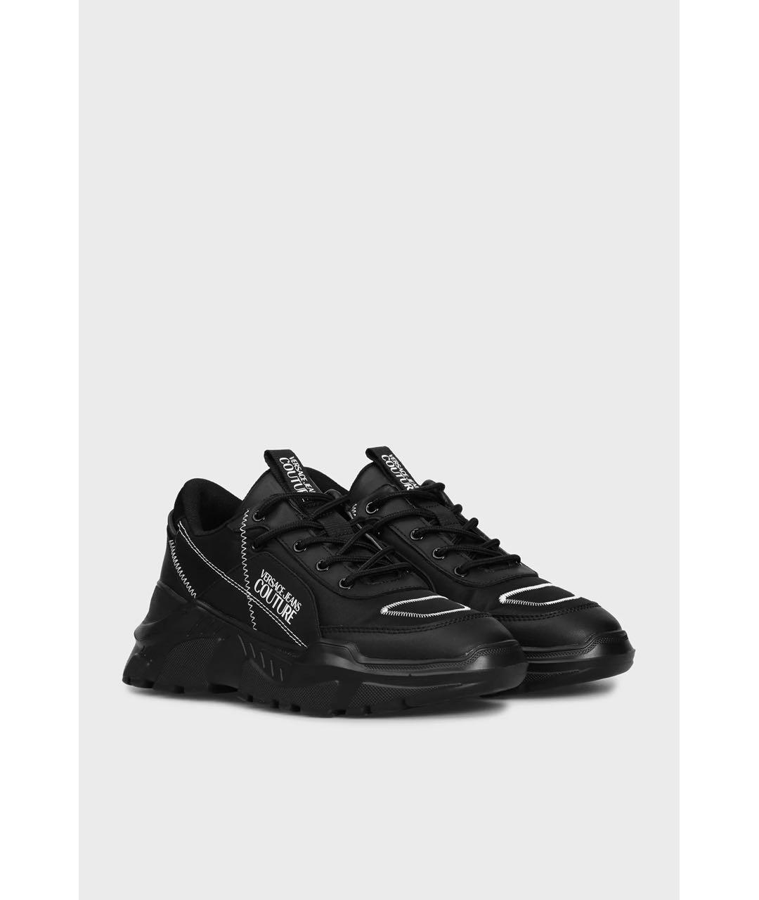 VERSACE JEANS COUTURE Черные текстильные кроссовки, фото 2