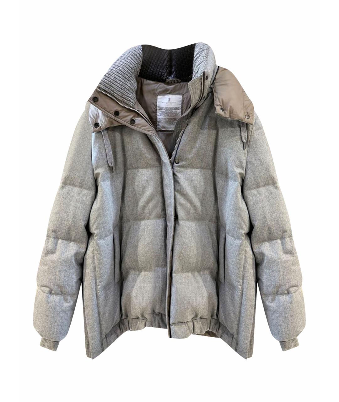 BRUNELLO CUCINELLI Серый пуховик, фото 1