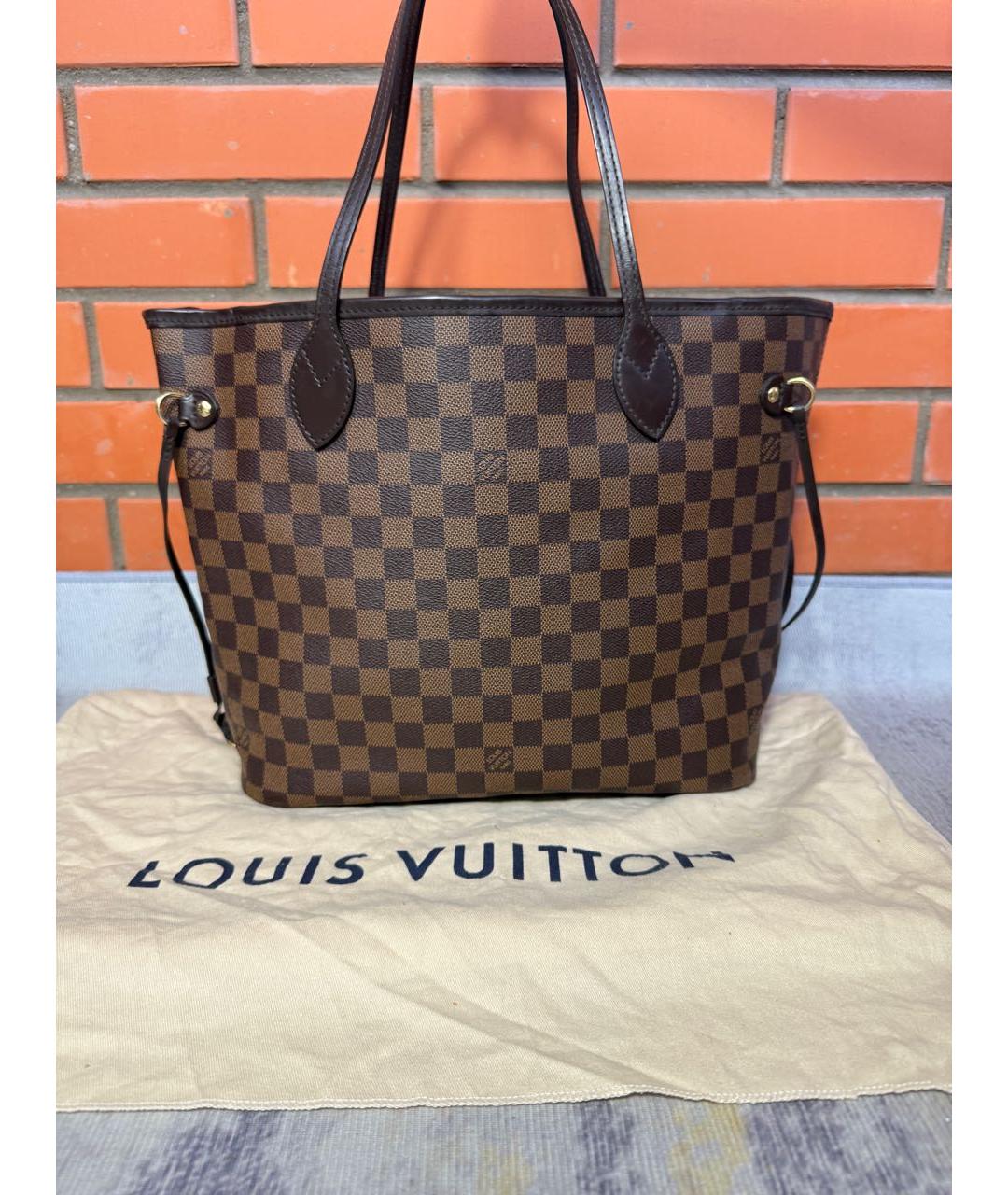 LOUIS VUITTON Коричневая сумка тоут из канвы, фото 2