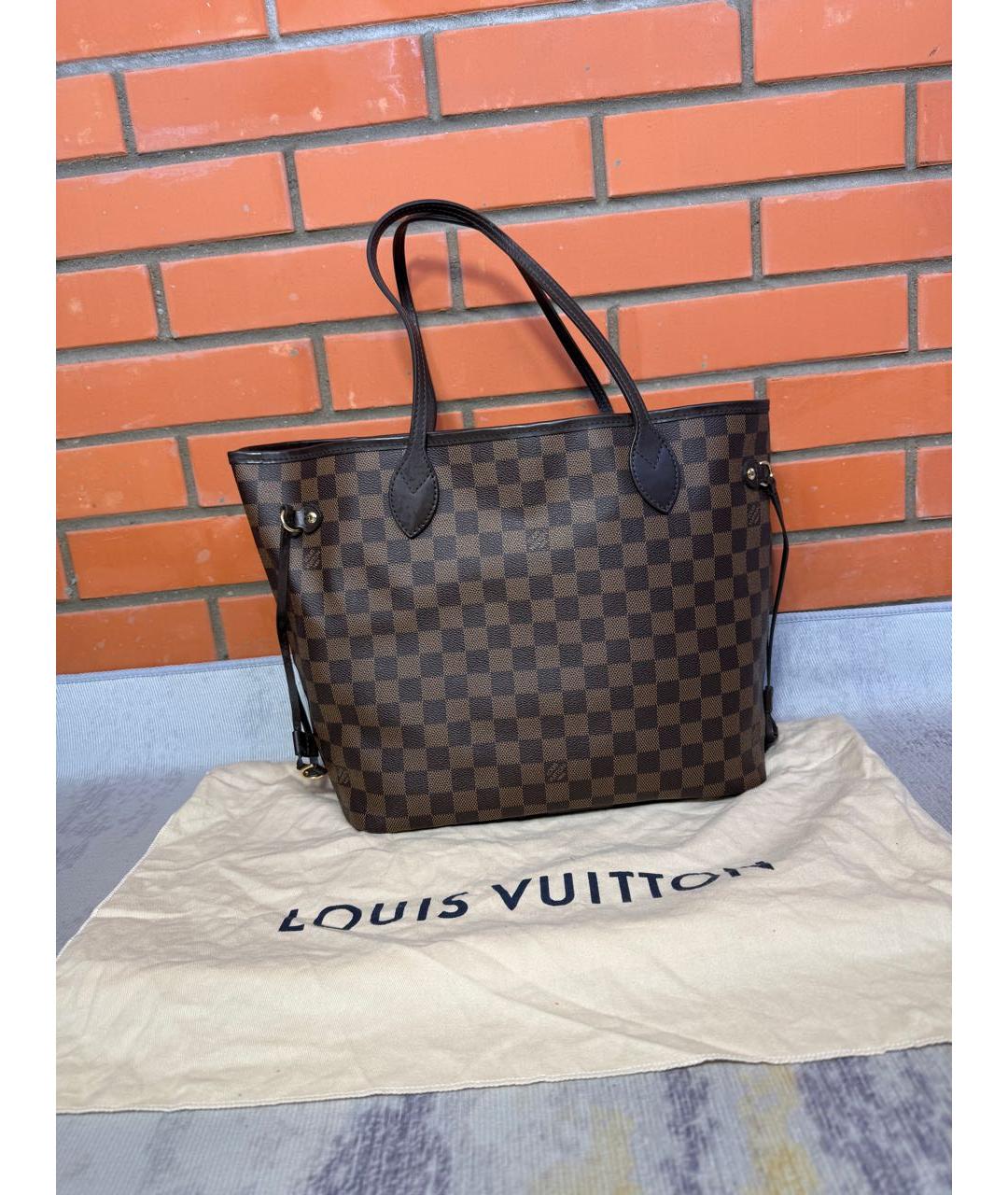 LOUIS VUITTON Коричневая сумка тоут из канвы, фото 7