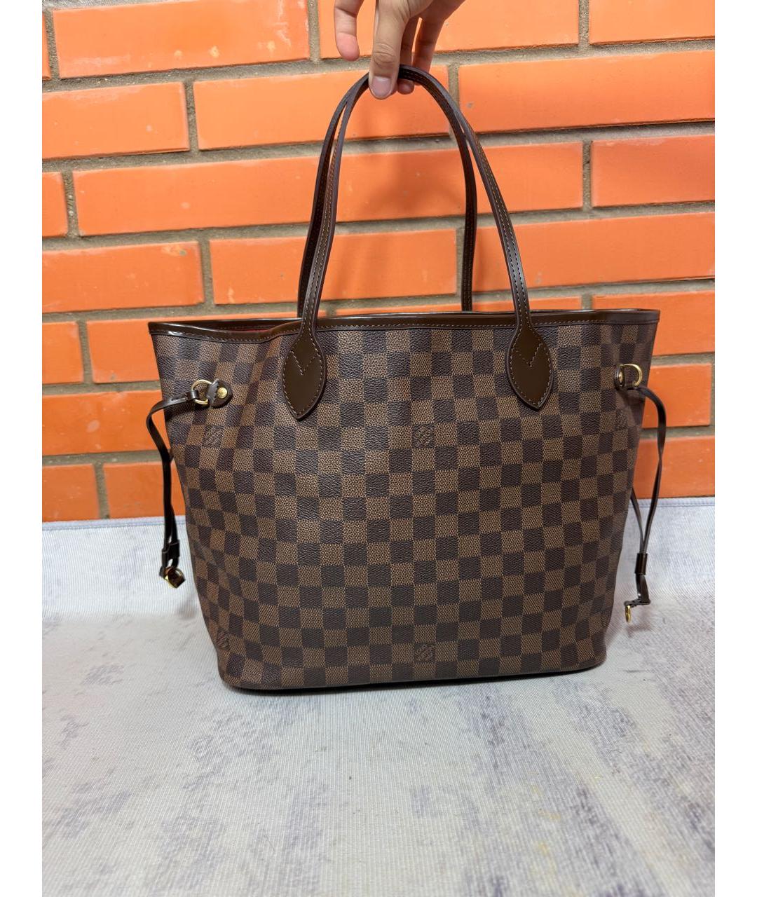 LOUIS VUITTON Коричневая сумка тоут из канвы, фото 7