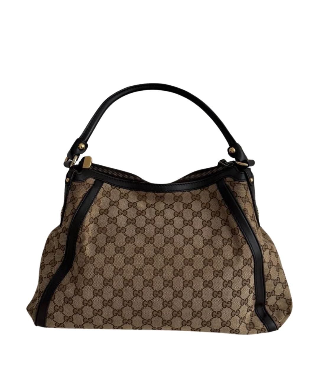 GUCCI Коричневая сумка тоут из канвы, фото 1