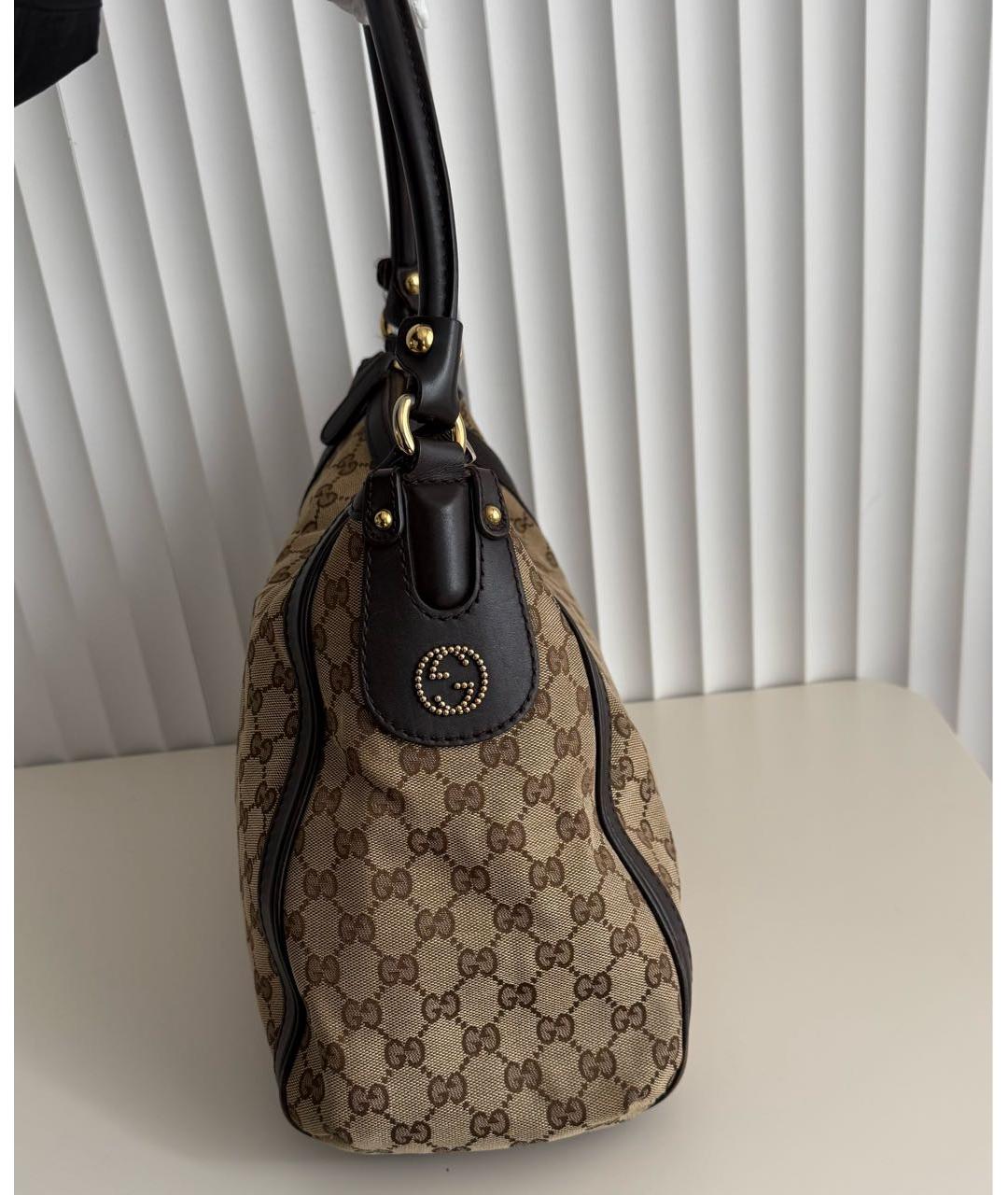GUCCI Коричневая сумка тоут из канвы, фото 2