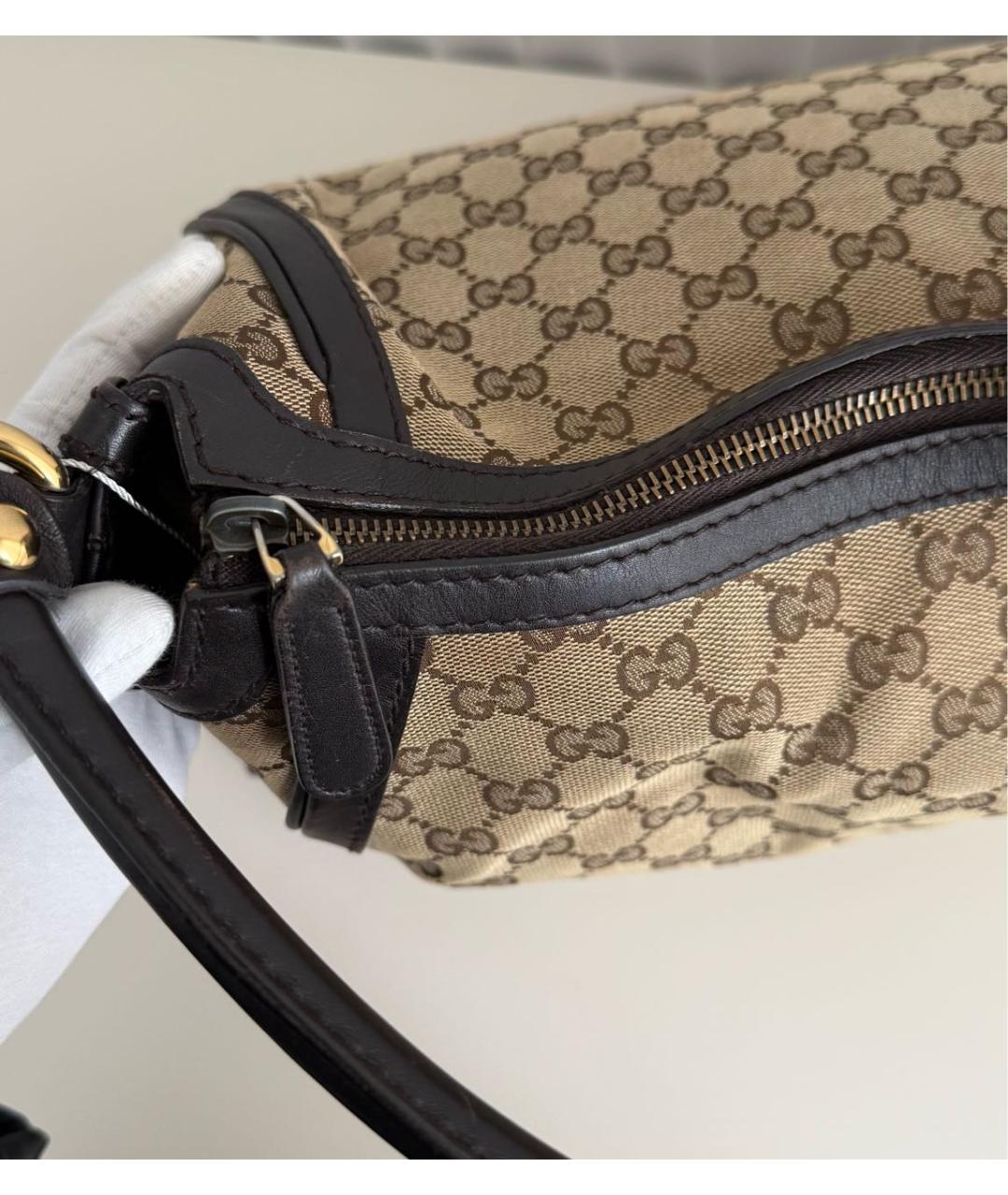GUCCI Коричневая сумка тоут из канвы, фото 6