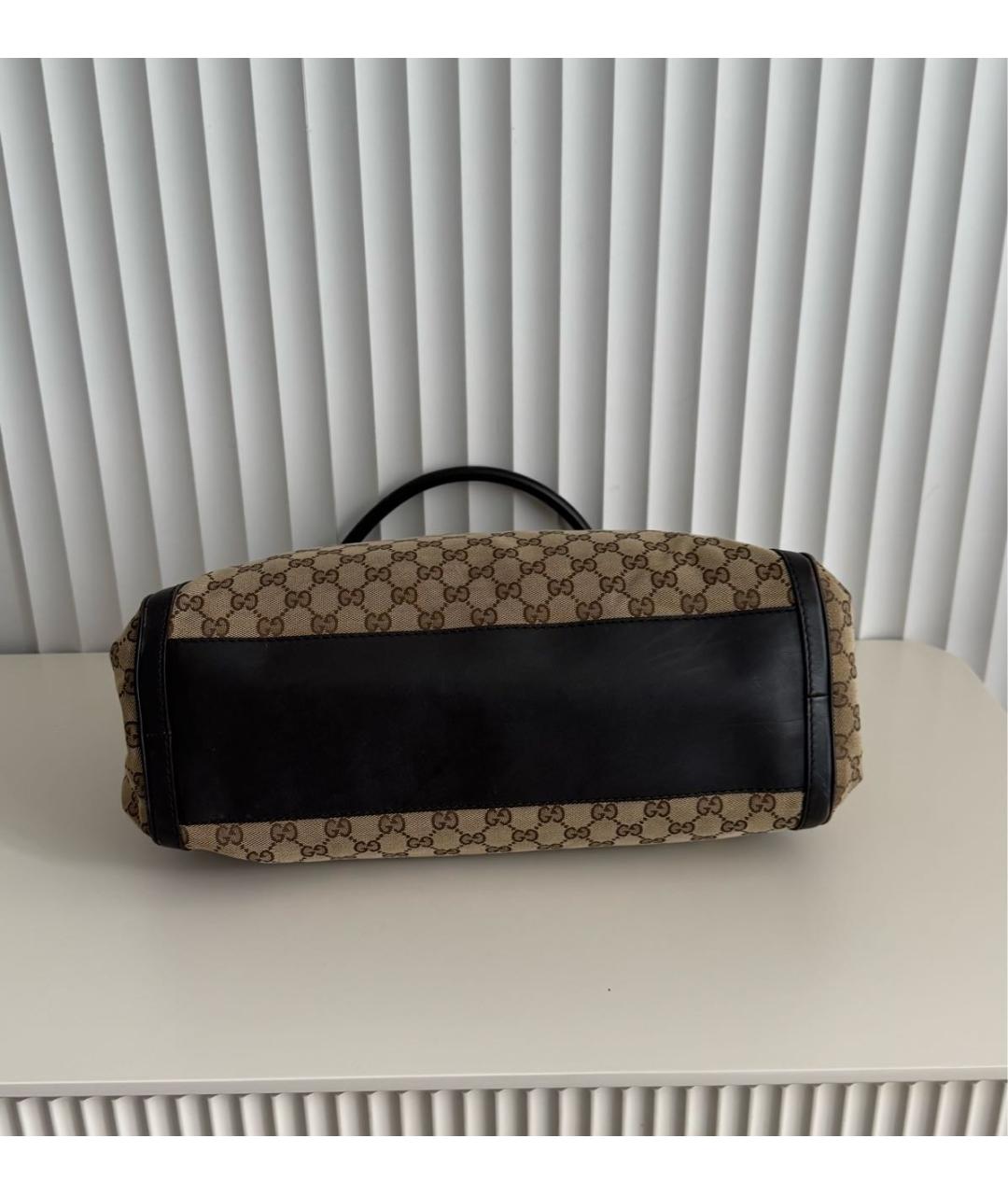 GUCCI Коричневая сумка тоут из канвы, фото 5