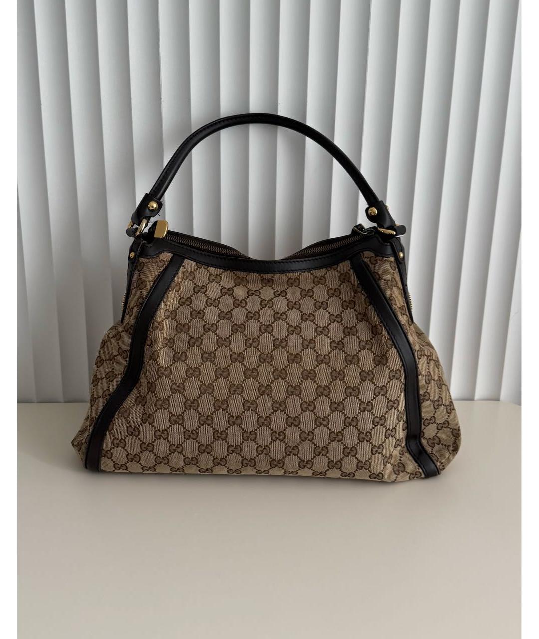 GUCCI Коричневая сумка тоут из канвы, фото 9