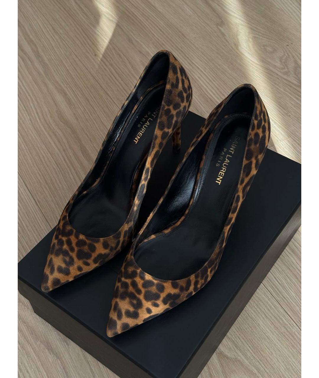 SAINT LAURENT Коричневые замшевые туфли, фото 2