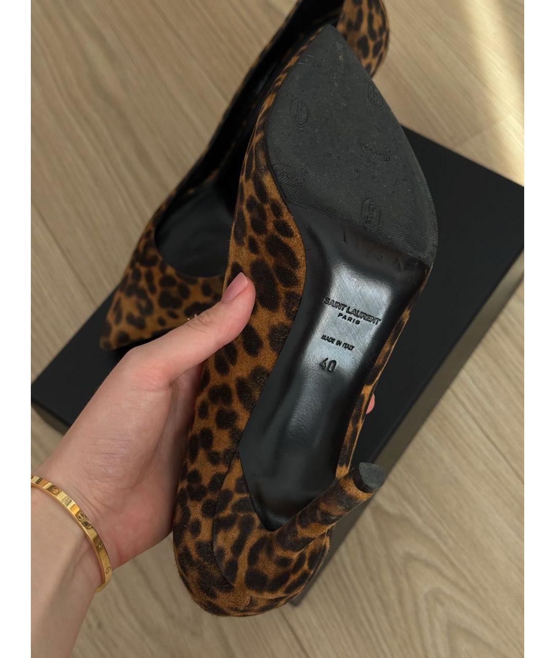SAINT LAURENT Коричневые замшевые туфли, фото 5