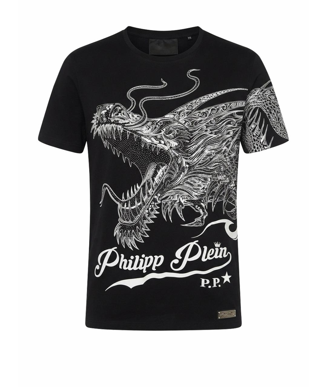 PHILIPP PLEIN Черная хлопковая футболка, фото 1