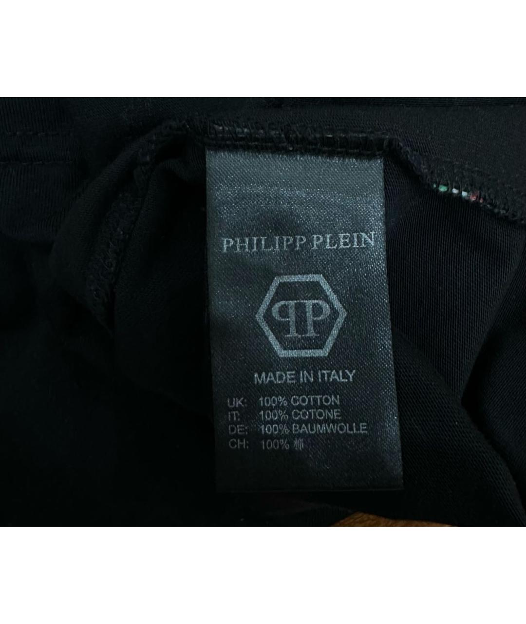 PHILIPP PLEIN Черная хлопковая футболка, фото 4