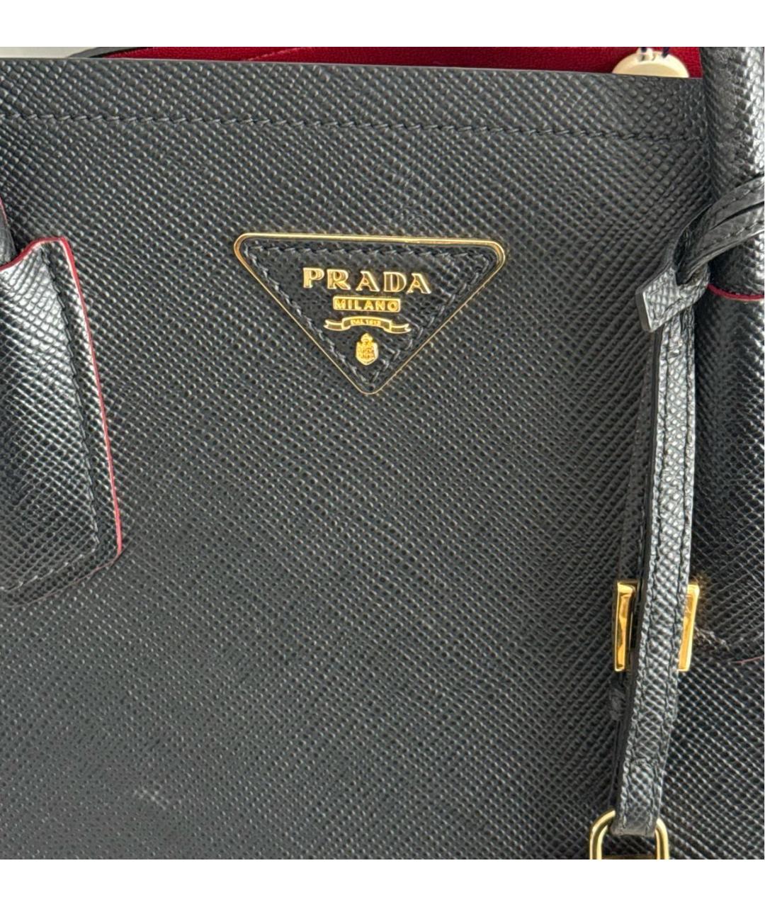 PRADA Черная кожаная сумка тоут, фото 8