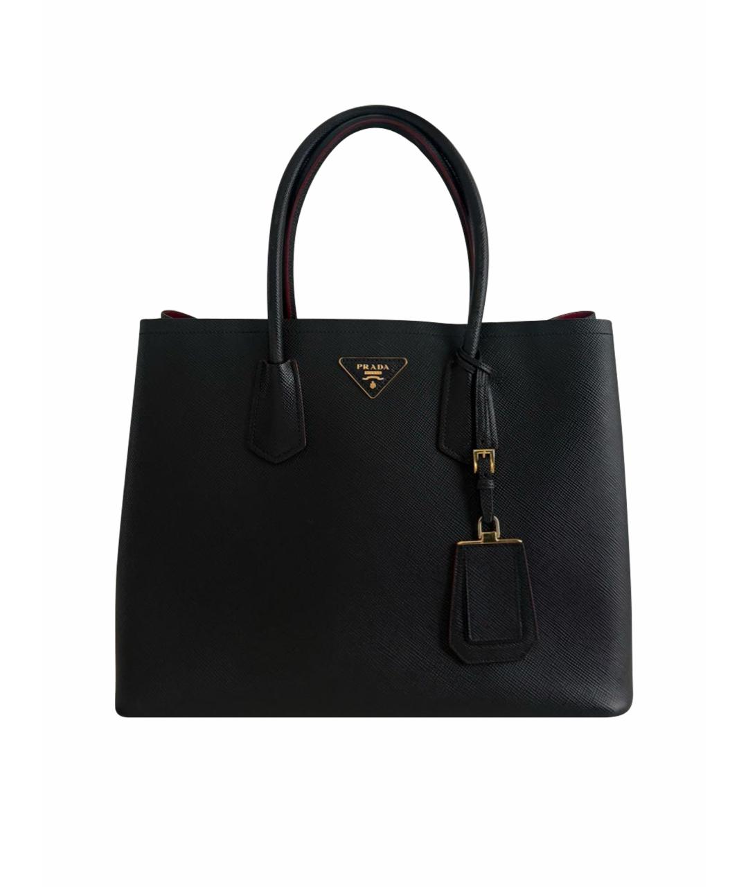 PRADA Черная кожаная сумка тоут, фото 1