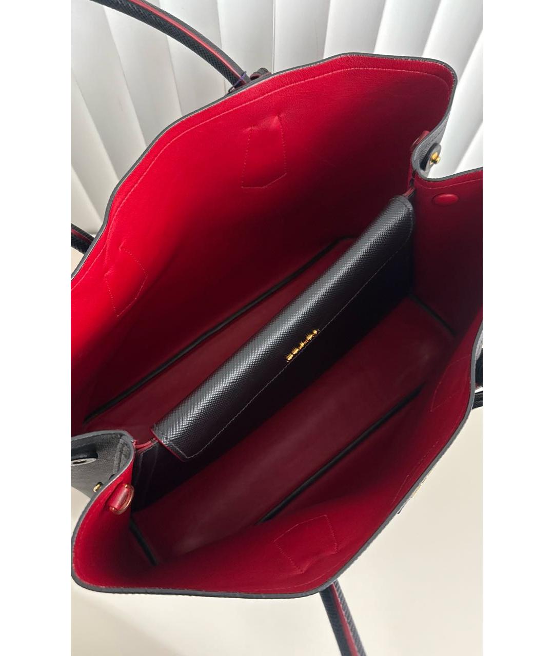 PRADA Черная кожаная сумка тоут, фото 4