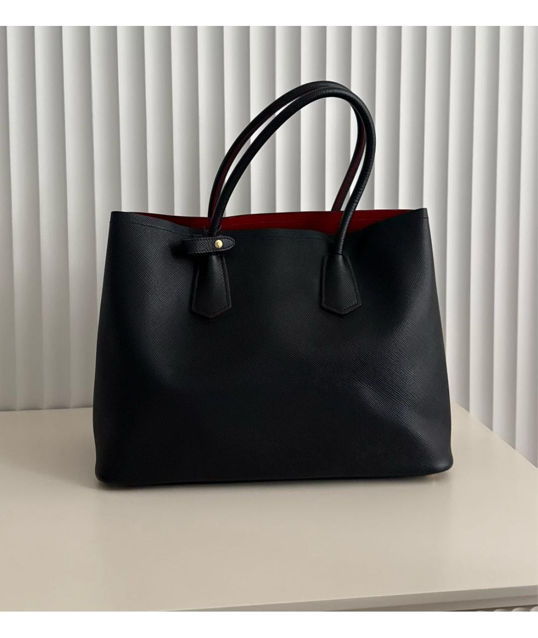 PRADA Черная кожаная сумка тоут, фото 3
