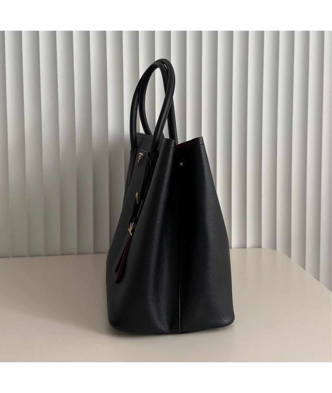 PRADA Черная кожаная сумка тоут, фото 2