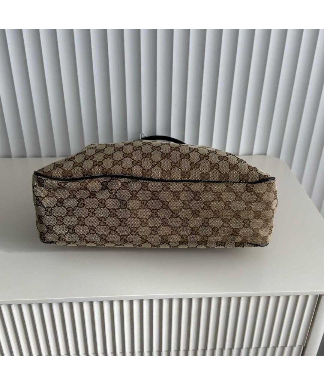 GUCCI Коричневая сумка тоут из канвы, фото 6