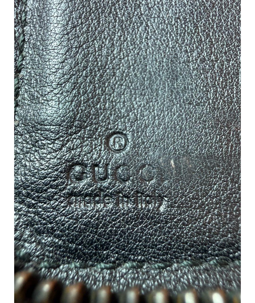 GUCCI Черный кожаный кошелек, фото 4