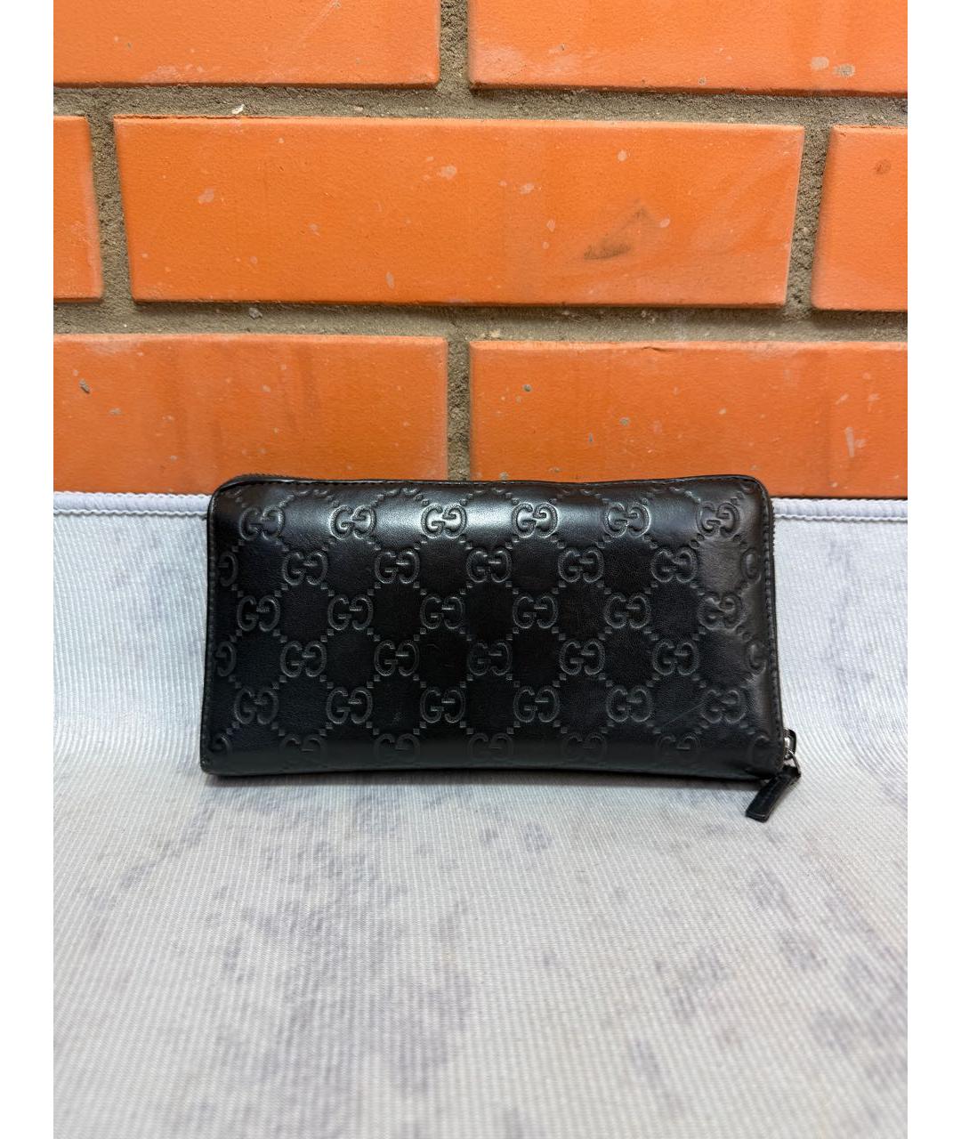GUCCI Черный кожаный кошелек, фото 5