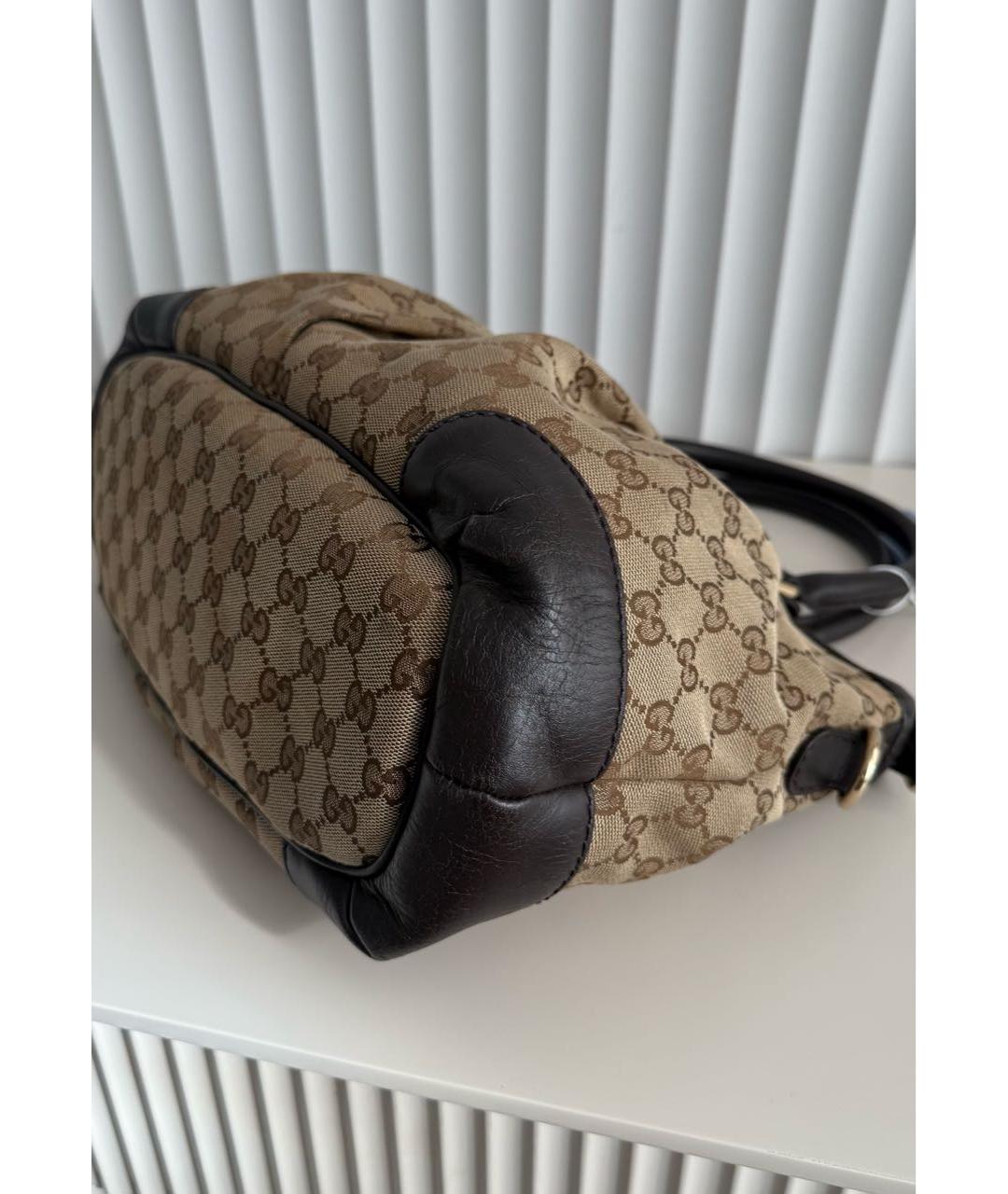 GUCCI Коричневая сумка тоут из канвы, фото 5