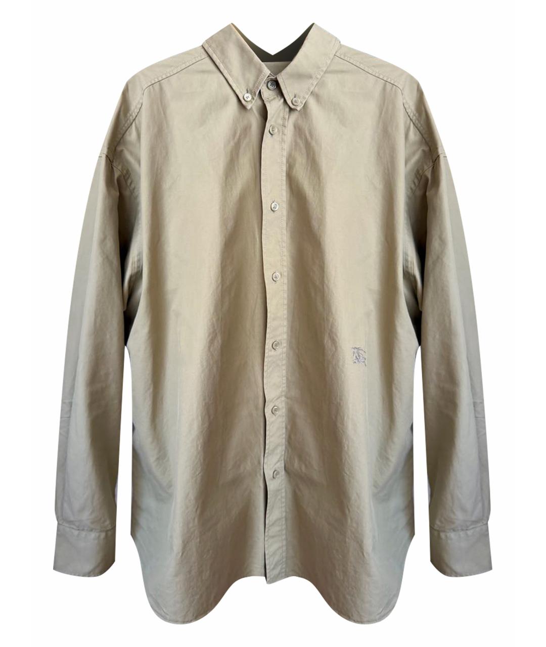 BURBERRY Хаки хлопковая кэжуал рубашка, фото 1