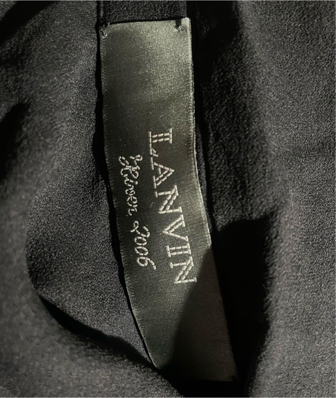 LANVIN Черная шелковая блузы, фото 3