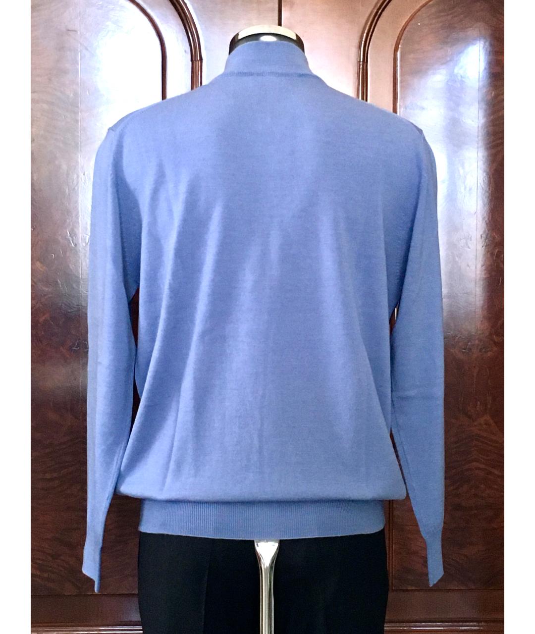 AZZARO Голубой шерстяной джемпер / свитер, фото 2