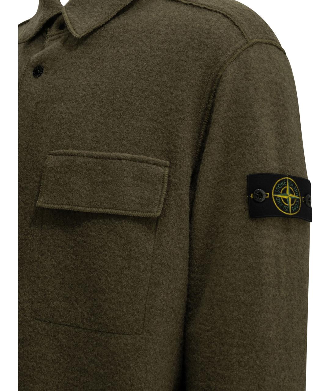 STONE ISLAND Зеленая полиамидовая куртка, фото 3