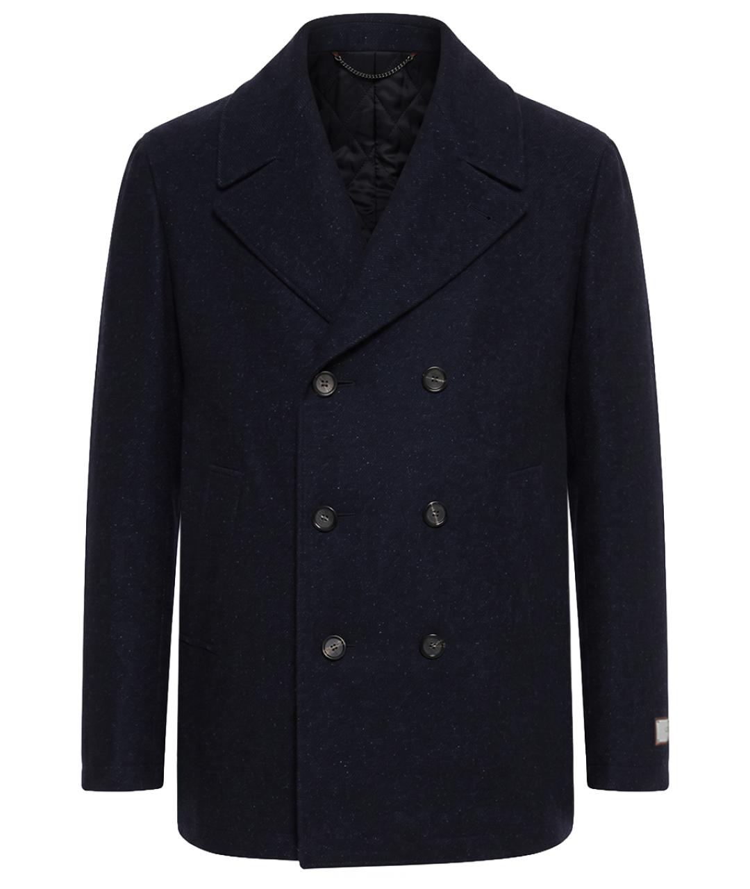 CANALI Темно-синее шерстяное пальто, фото 1