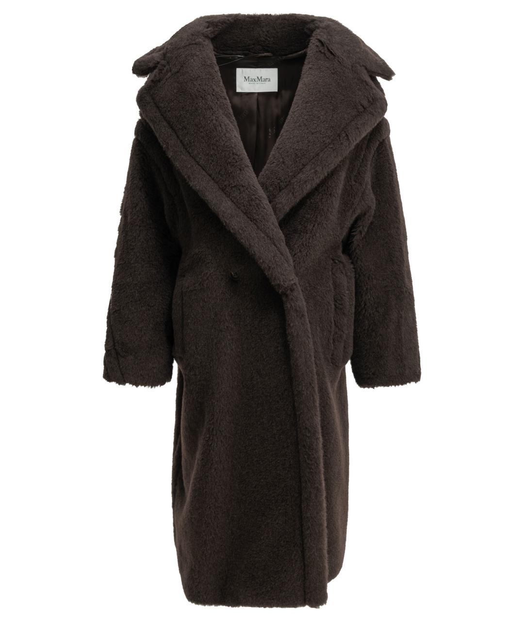 MAX MARA Коричневая шерстяная шуба, фото 1