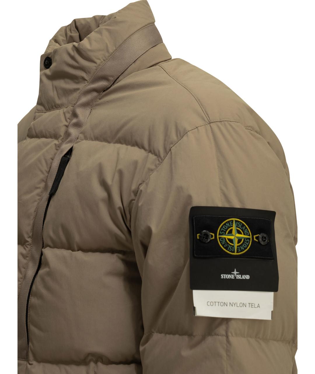 STONE ISLAND Бежевая хлопковая куртка, фото 3