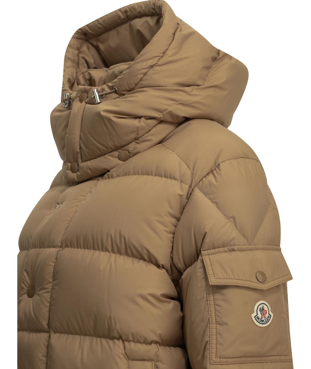 MONCLER Бежевая полиэстеровая куртка, фото 4