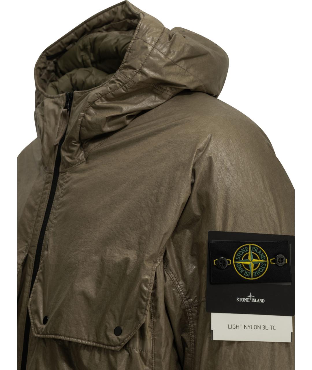STONE ISLAND Зеленая полиамидовая куртка, фото 3