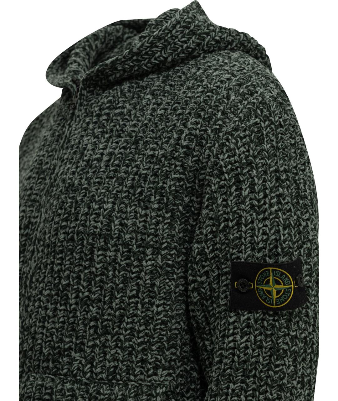 STONE ISLAND Зеленый хлопковый кардиган, фото 4