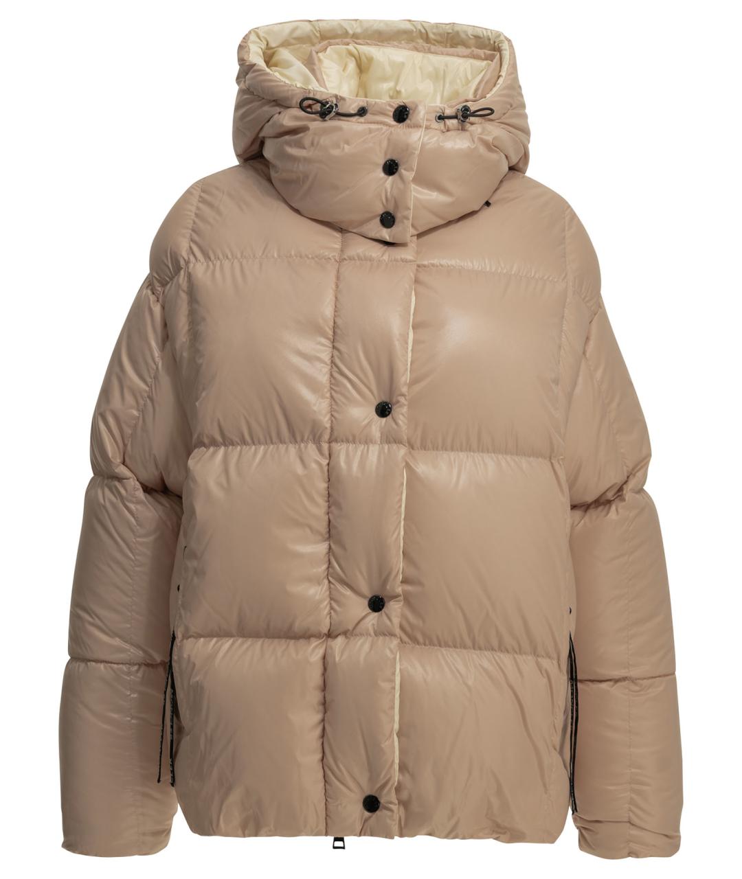 MONCLER Бежевый полиамидовый пуховик, фото 1