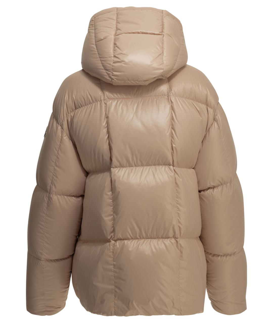 MONCLER Бежевый полиамидовый пуховик, фото 2