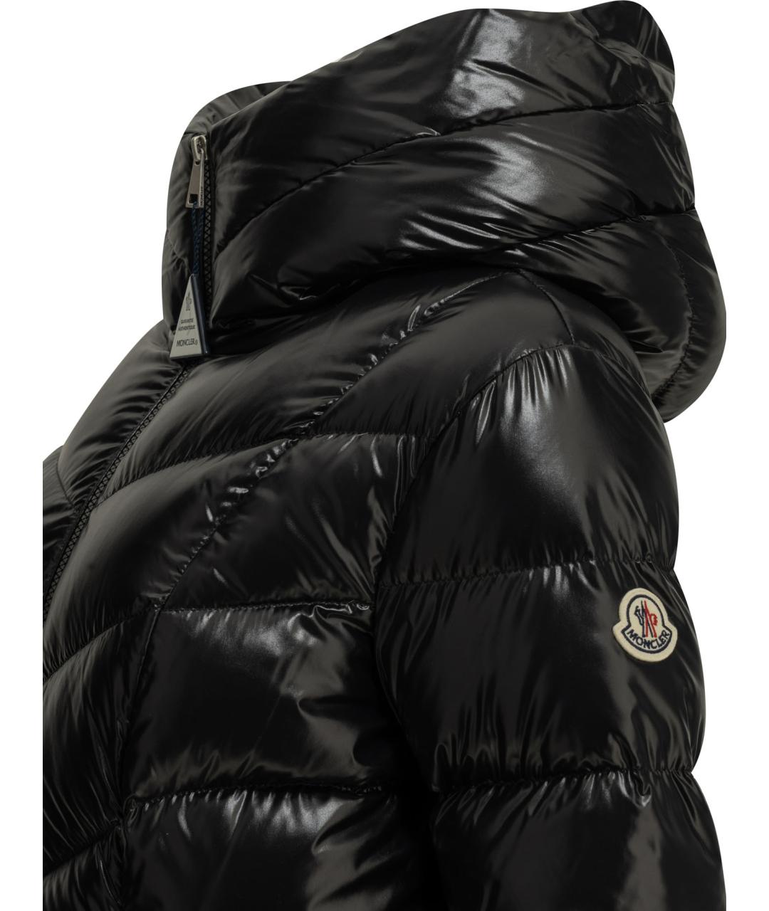 MONCLER Черный полиамидовый пуховик, фото 3