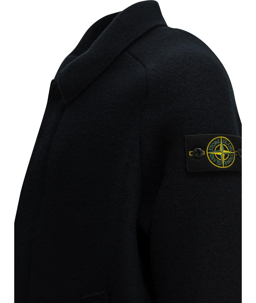 STONE ISLAND Темно-синяя шерстяная куртка, фото 3