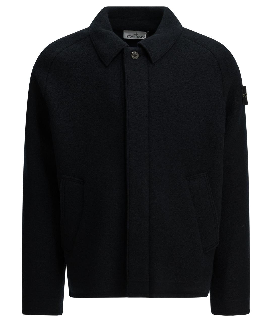 STONE ISLAND Темно-синяя шерстяная куртка, фото 1