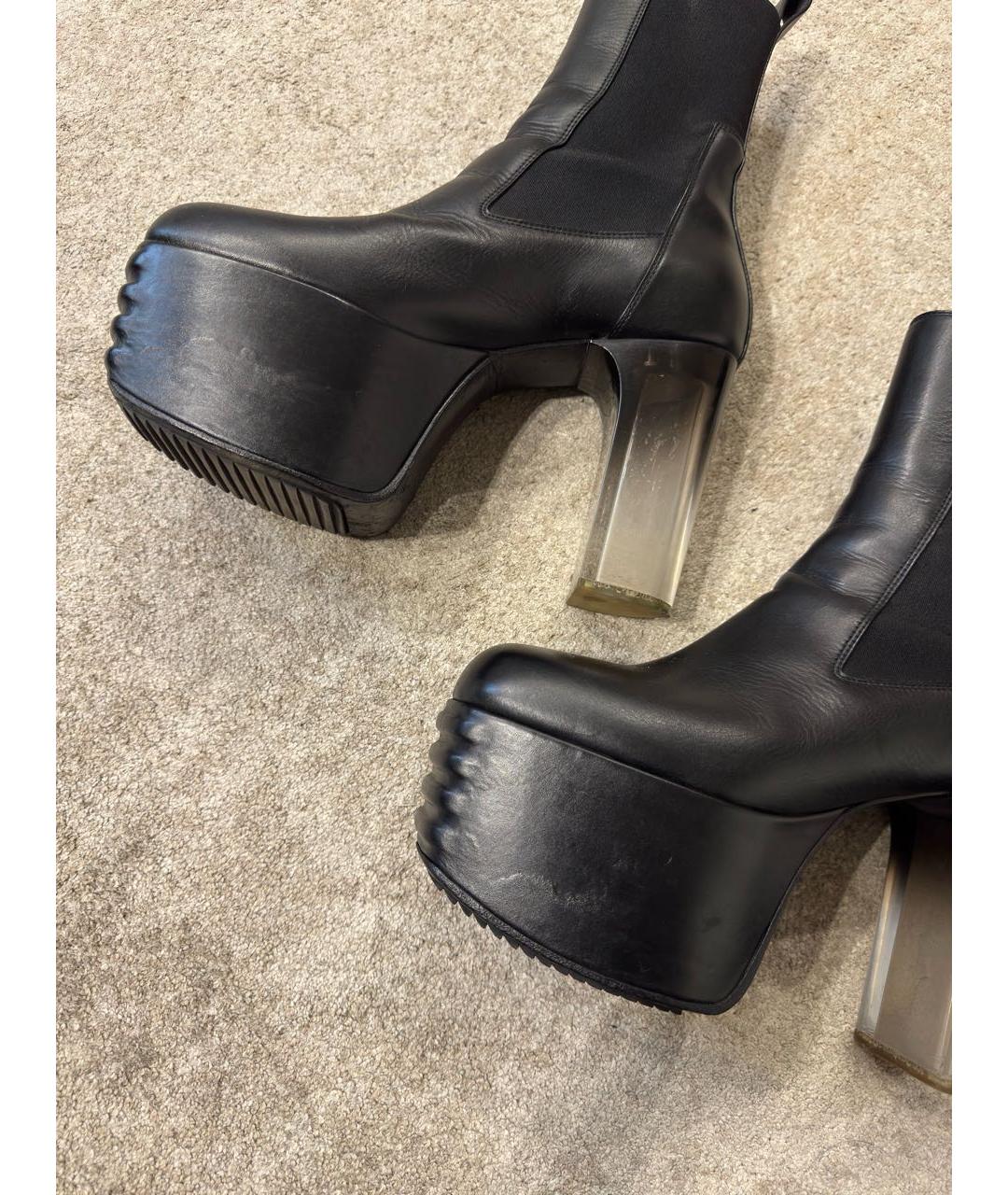 RICK OWENS Черные кожаные ботильоны, фото 5