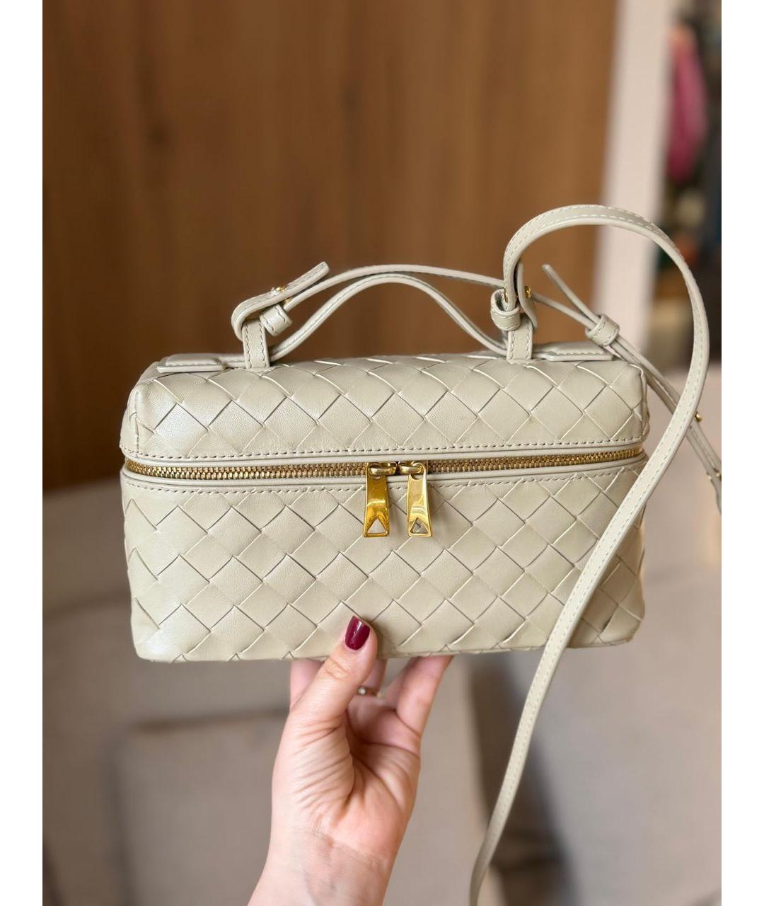 BOTTEGA VENETA Бежевая кожаная сумка через плечо, фото 2